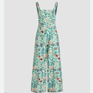 CIDER Updated Fabric Corduroy Square Neck Floral Jumpsuit Medium